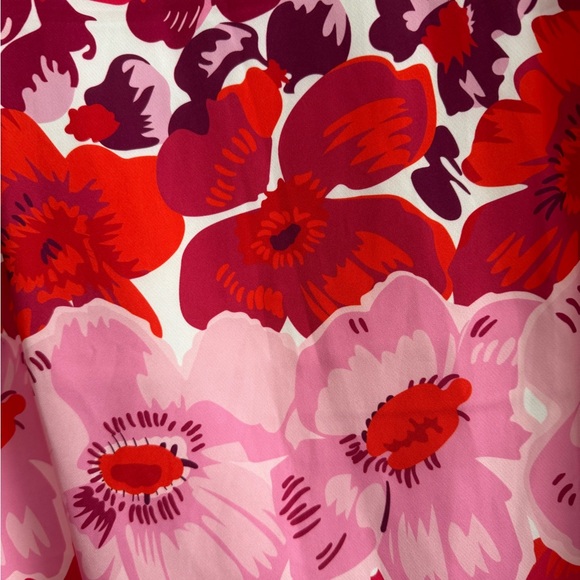 Floral Sleeveless Dress Red and Pink pockets Dopamine - Picture 2 of 7